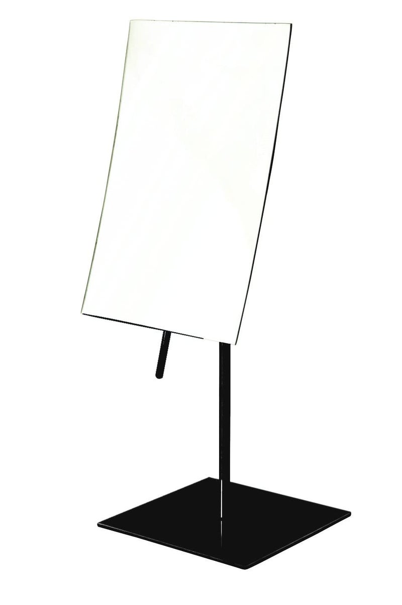 JERDON Rectangular Tabletop Vanity Makeup Mirror  3X Magnification with Black Finish  5inch by 8inch Vanity Mirror  Pivot Adjustment  Model JP358BK